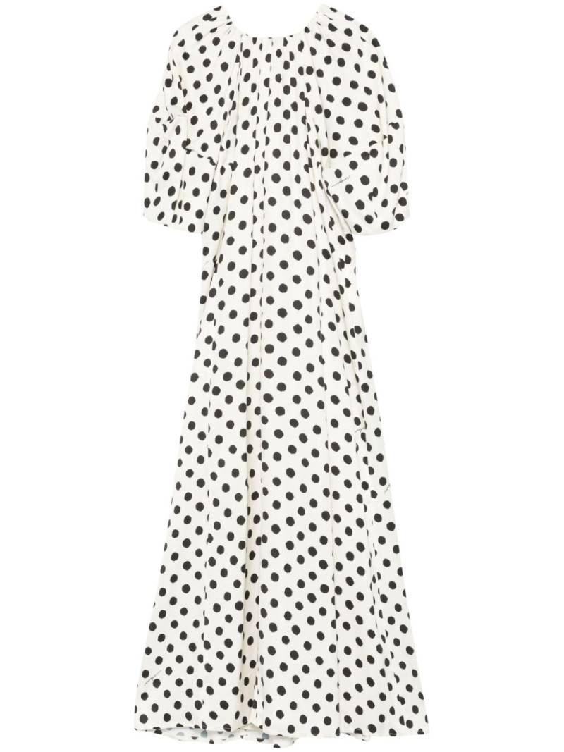 MSGM polka-dot print midi dress - White von MSGM