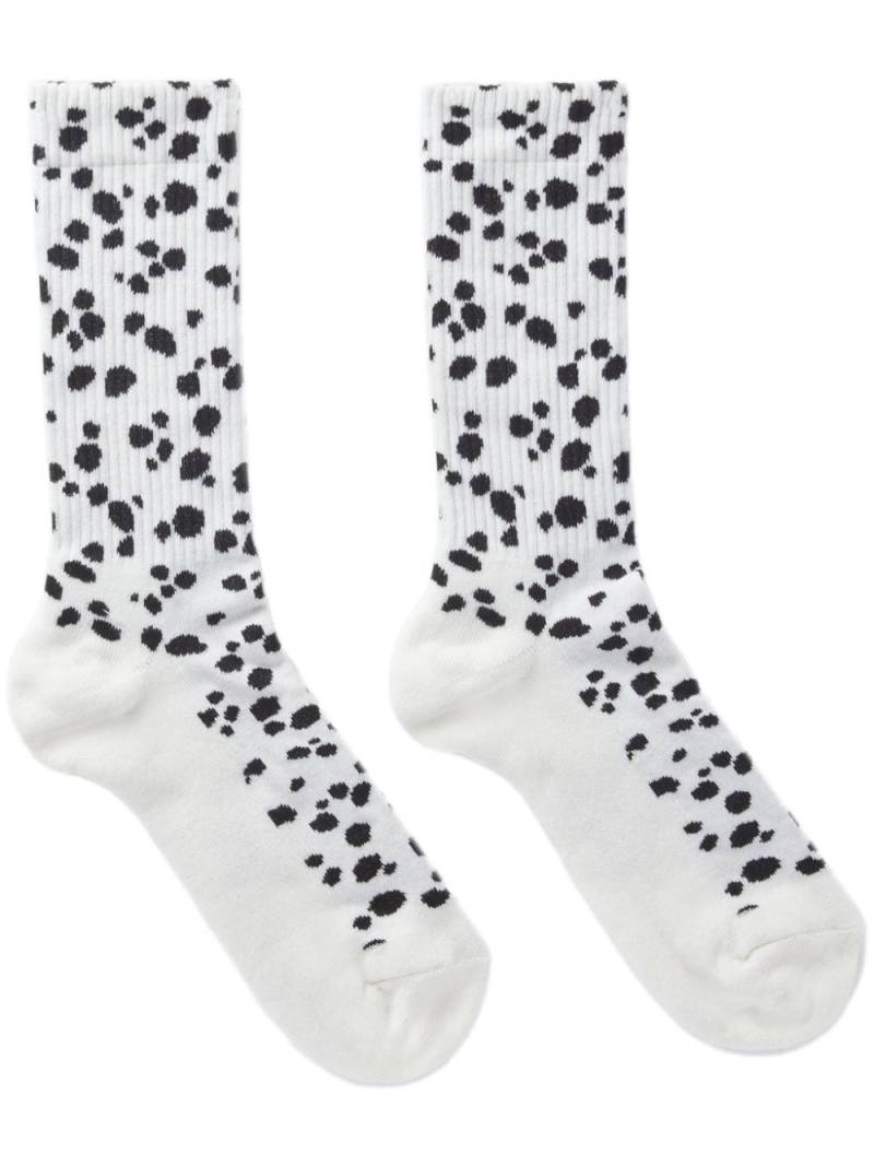 MSGM polka dot ribbed-knit socks - White von MSGM