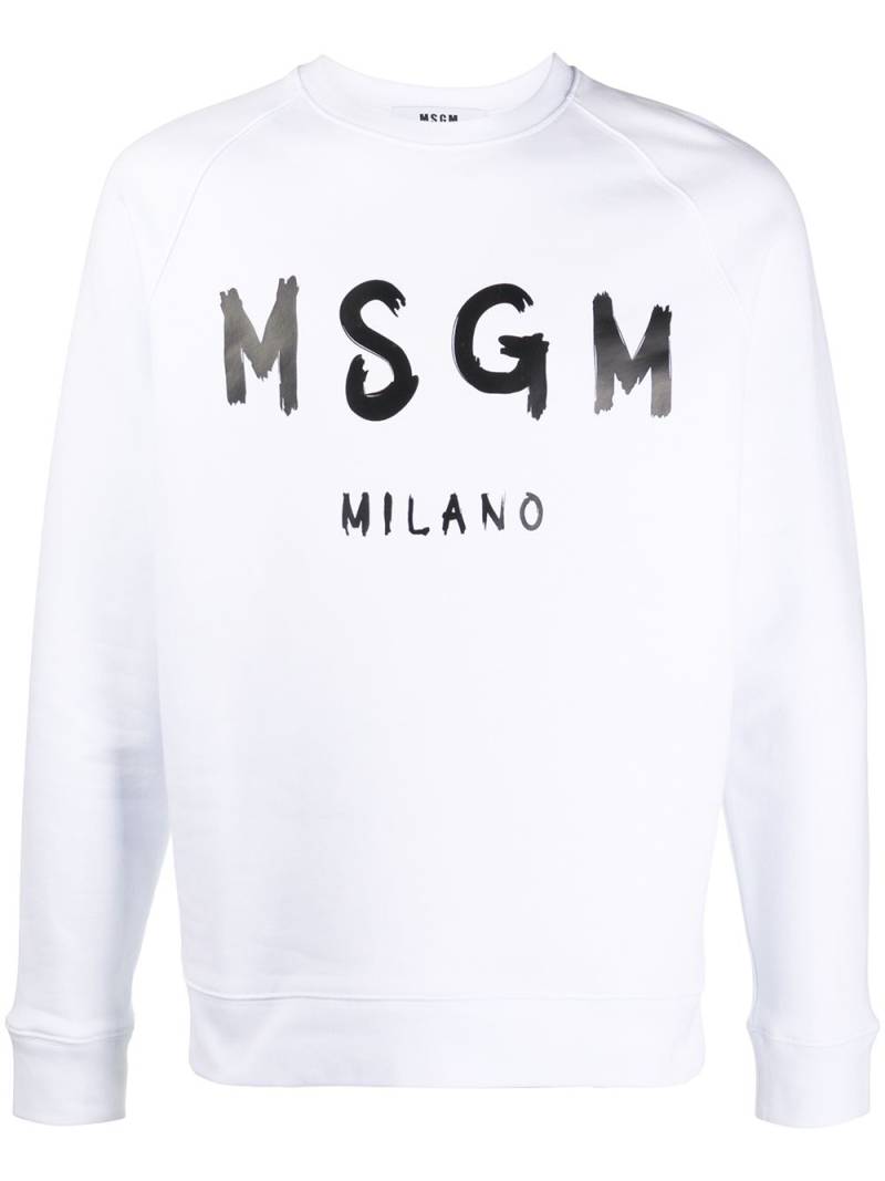 MSGM printed logo sweatshirt - White von MSGM