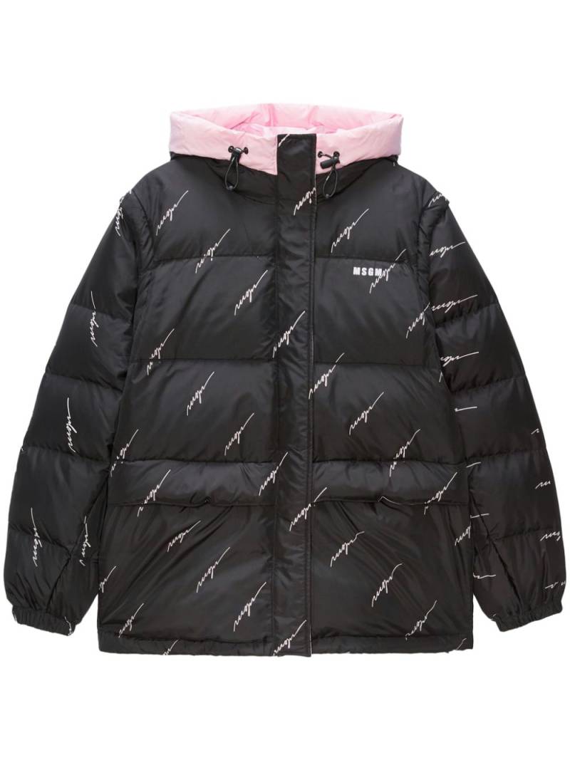 MSGM quilted puffer jacket - Black von MSGM