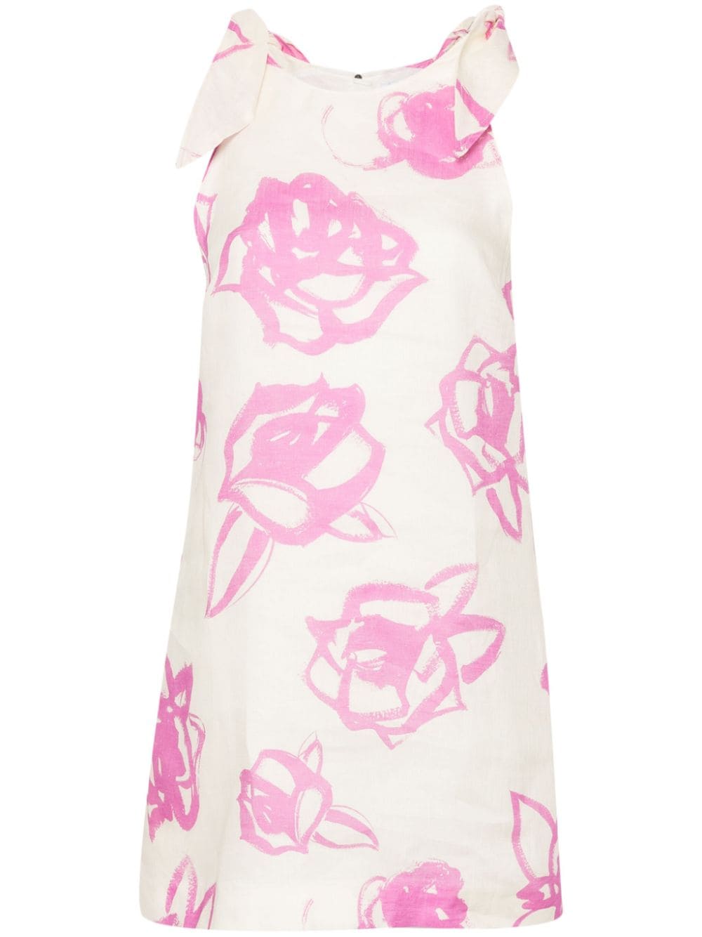 MSGM rose-print mini dress - Neutrals von MSGM