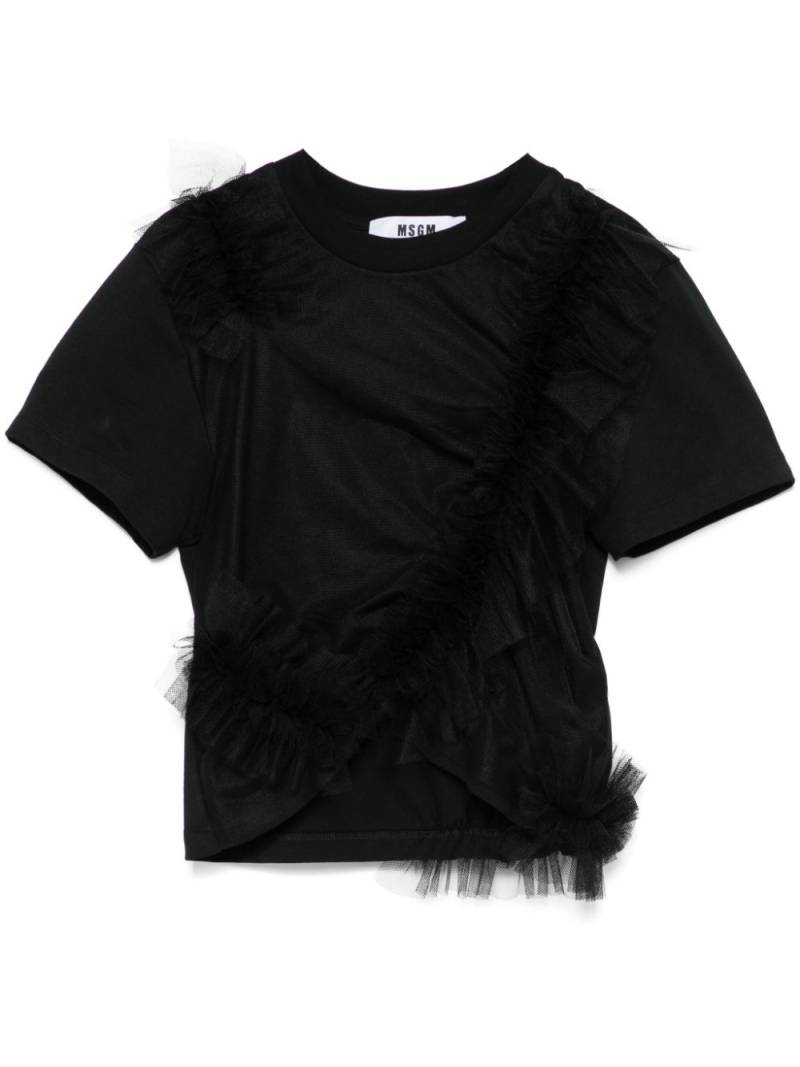 MSGM ruffled T-shirt - Black von MSGM