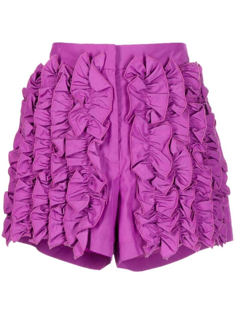 MSGM ruffled mini shorts - Purple von MSGM