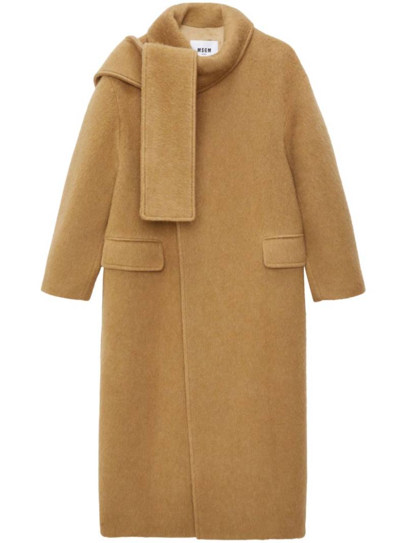 MSGM scarf-detailing coat - Neutrals von MSGM