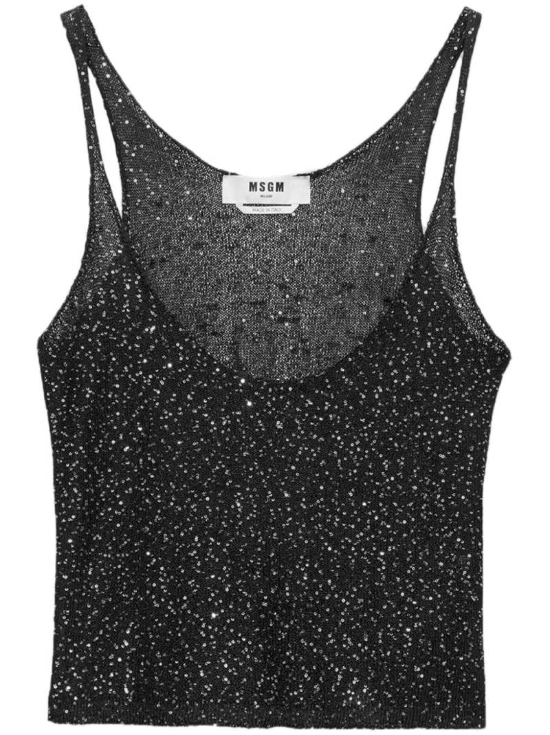 MSGM sequin-embellished tank top - Black von MSGM