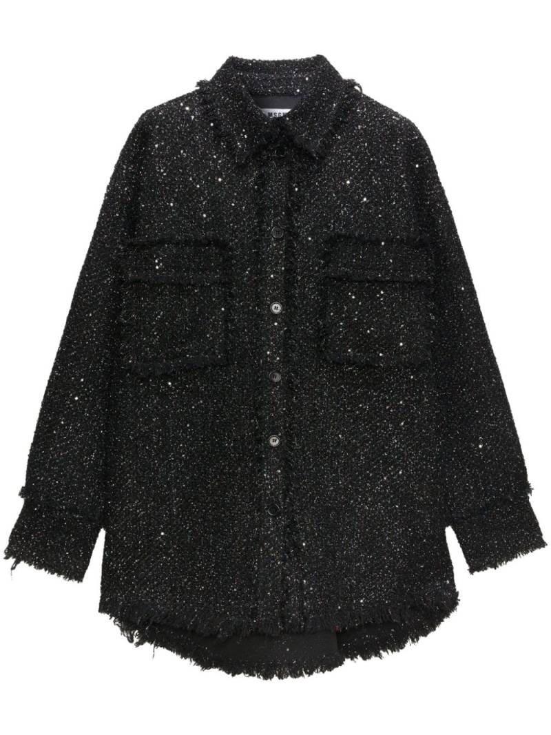 MSGM sequined tweed shirt - Black von MSGM