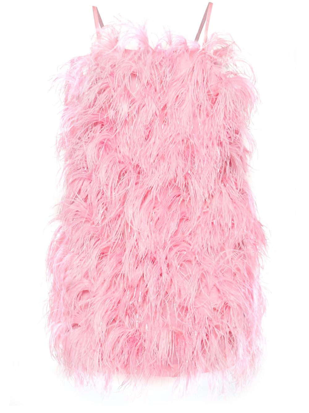 MSGM square-neck ostrich-feather minidress - Pink von MSGM