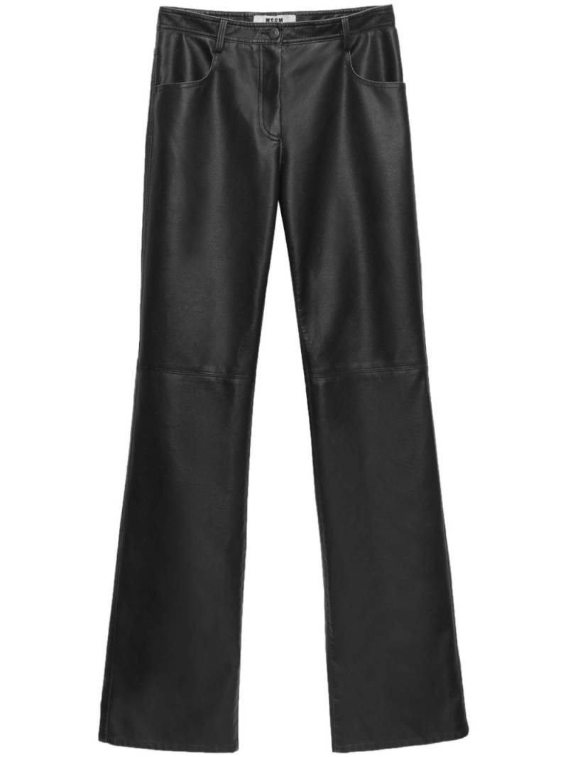 MSGM straight-leg leather trousers - Black von MSGM