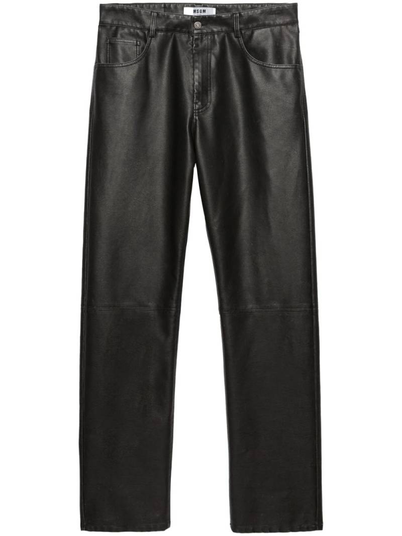 MSGM straight-legged leather trousers - Black von MSGM