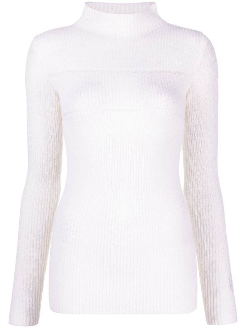 MSGM striped mock-neck jumper - White von MSGM