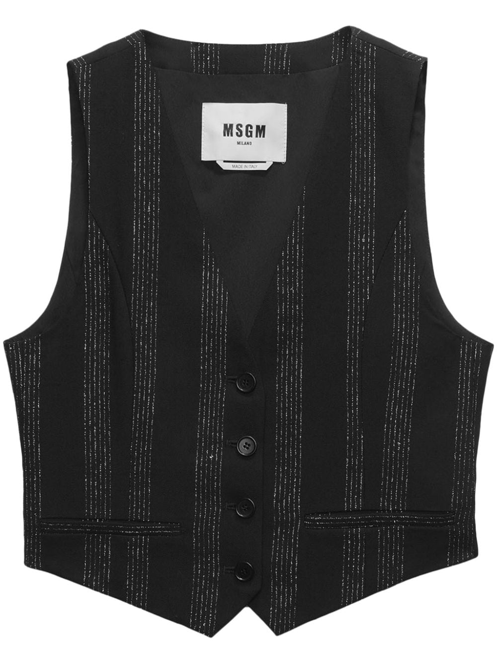 MSGM striped single-breasted gilet - Black von MSGM