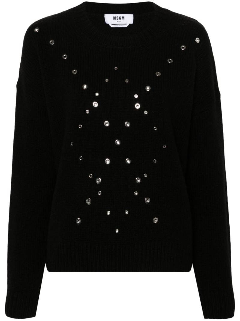 MSGM stud-embellishment sweater - Black von MSGM