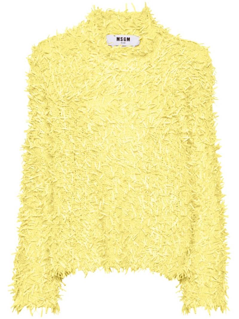 MSGM textured-finish asymmetric jumper - Yellow von MSGM