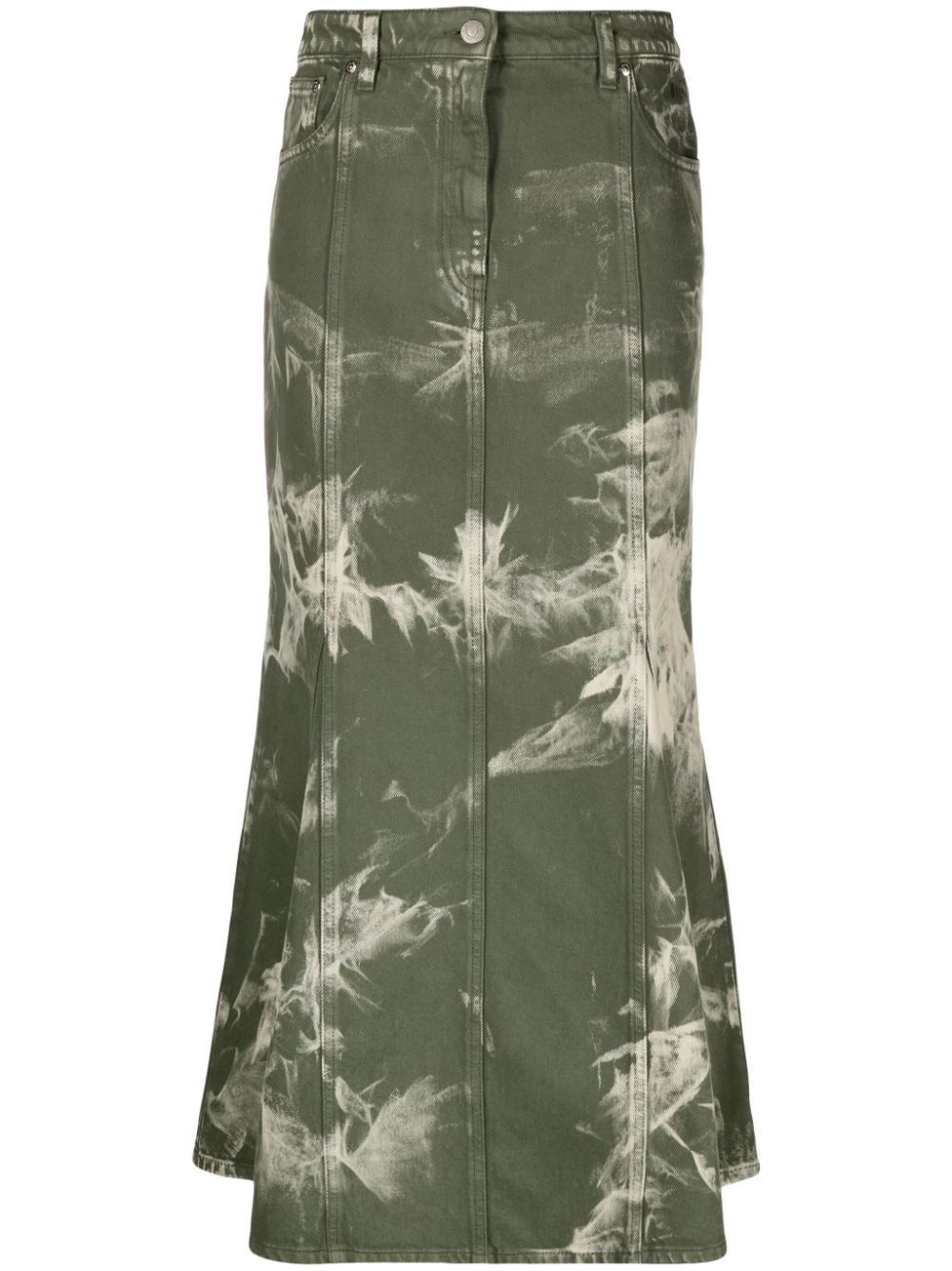 MSGM tie-dye fluted maxi skirt - Green von MSGM