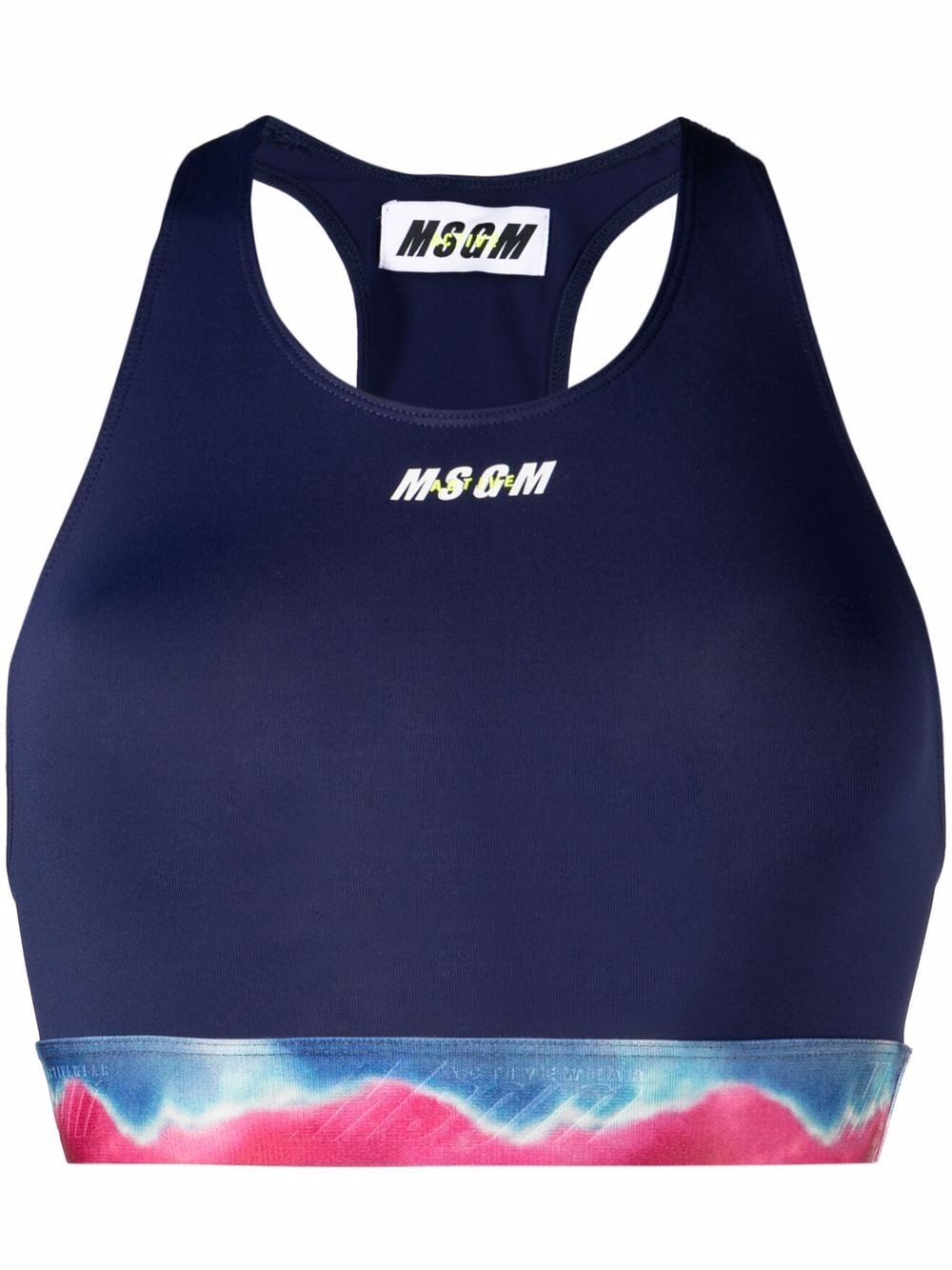 MSGM tie-dye print sports bra - Blue von MSGM