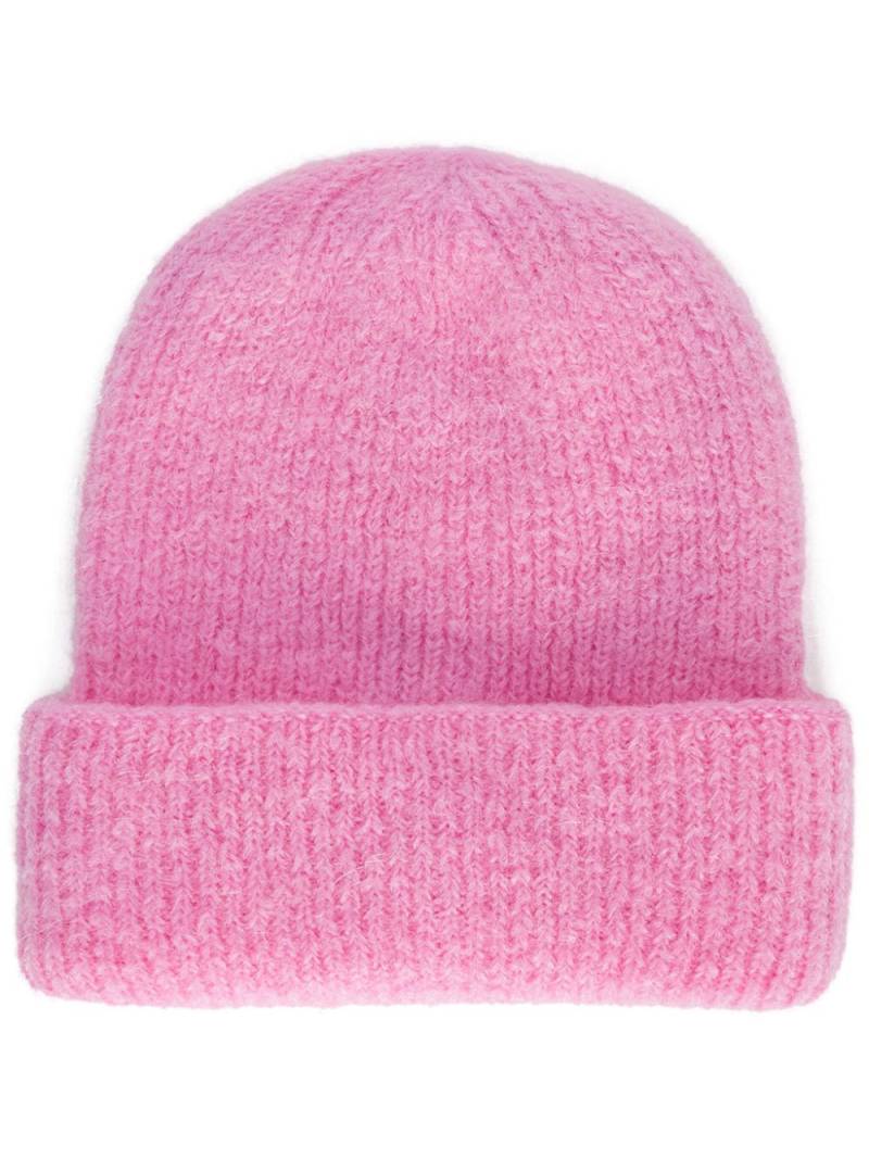 MSGM turn-up knitted beanie - Pink von MSGM