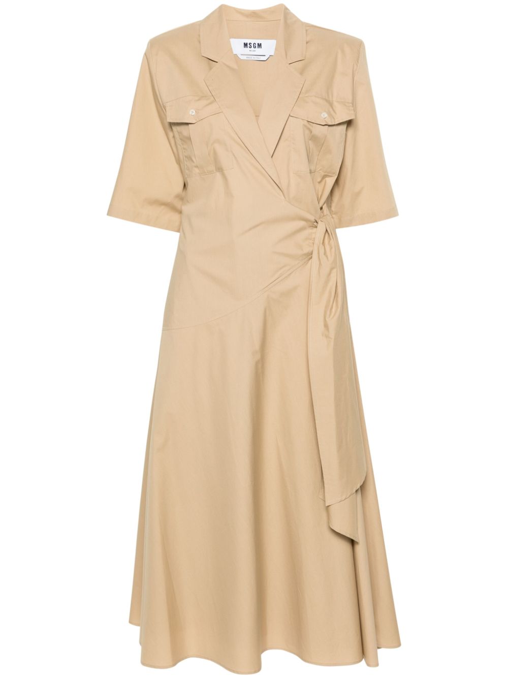 MSGM wrap-design midi shirtdress - Neutrals von MSGM