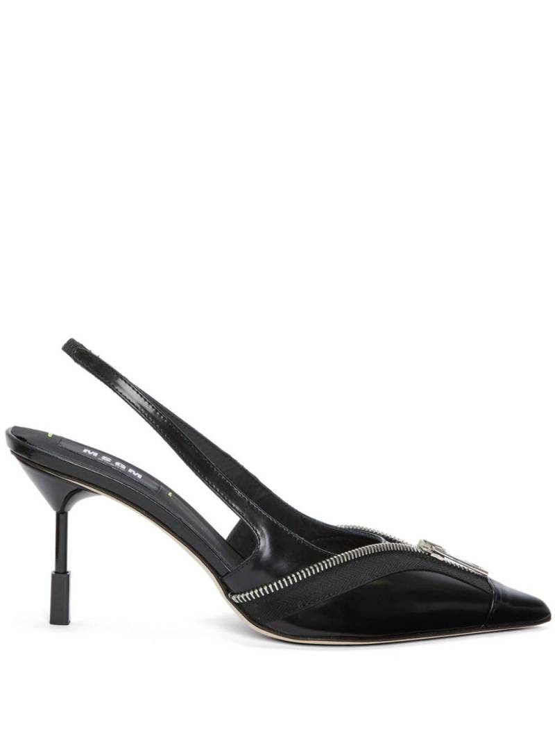 MSGM zip-detail slingback pumps - Black von MSGM