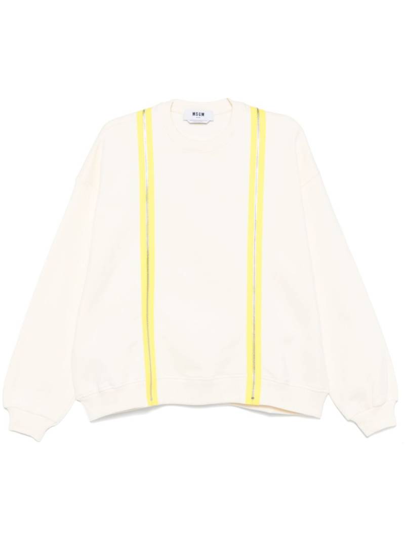 MSGM zip-embellishment sweatshirt - Neutrals von MSGM