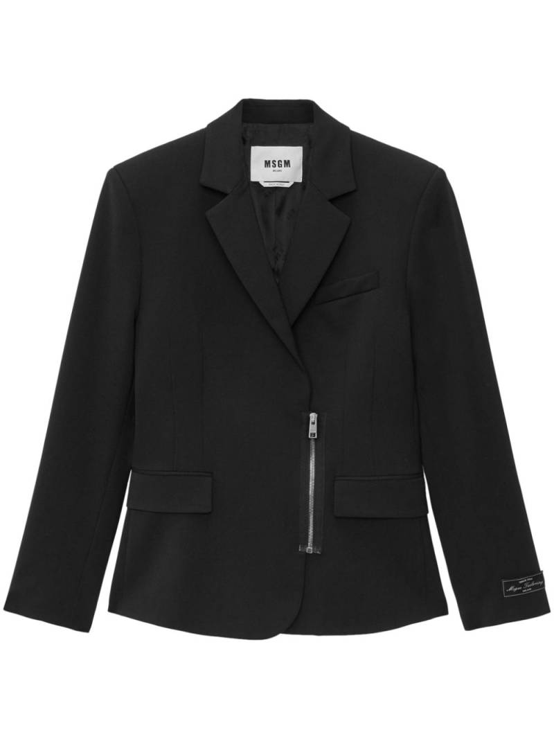 MSGM zipped single-breasted blazer - Black von MSGM