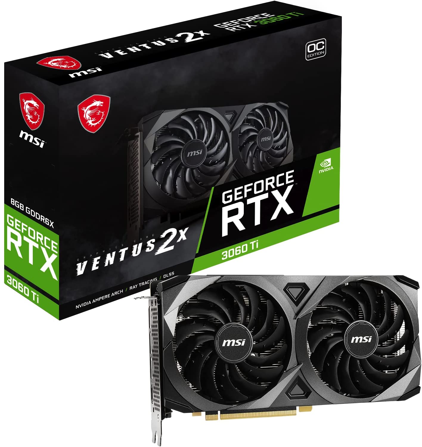 MSI Grafikkarte »GeForce RTX 3060 Ti VENTUS 2X 8GD6X OC«, 8 GB, GDDR6X von MSI