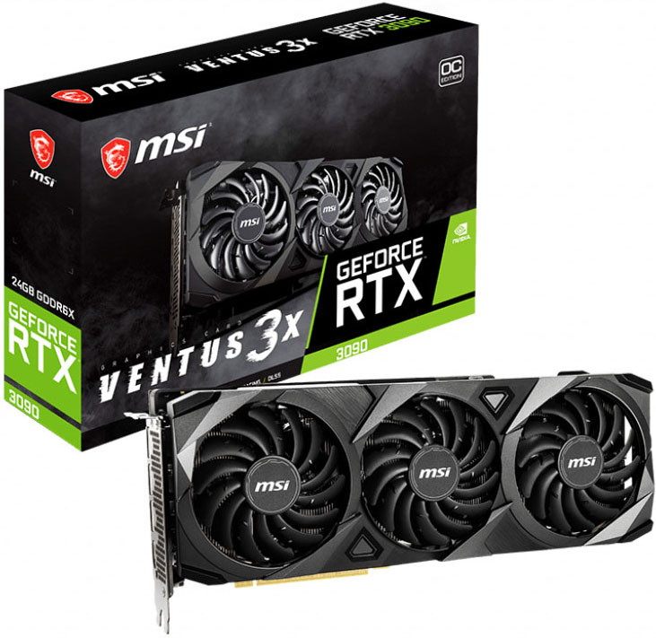 MSI Grafikkarte »GeForce RTX 3090 VENTUS 3X 24G OC«, 24 GB, GDDR6X von MSI