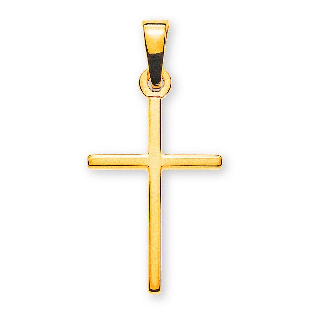 Anhänger Balken-kreuz Gelbgold 750, 25x12mm Damen Gelbgold ONE SIZE von MUAU Schmuck