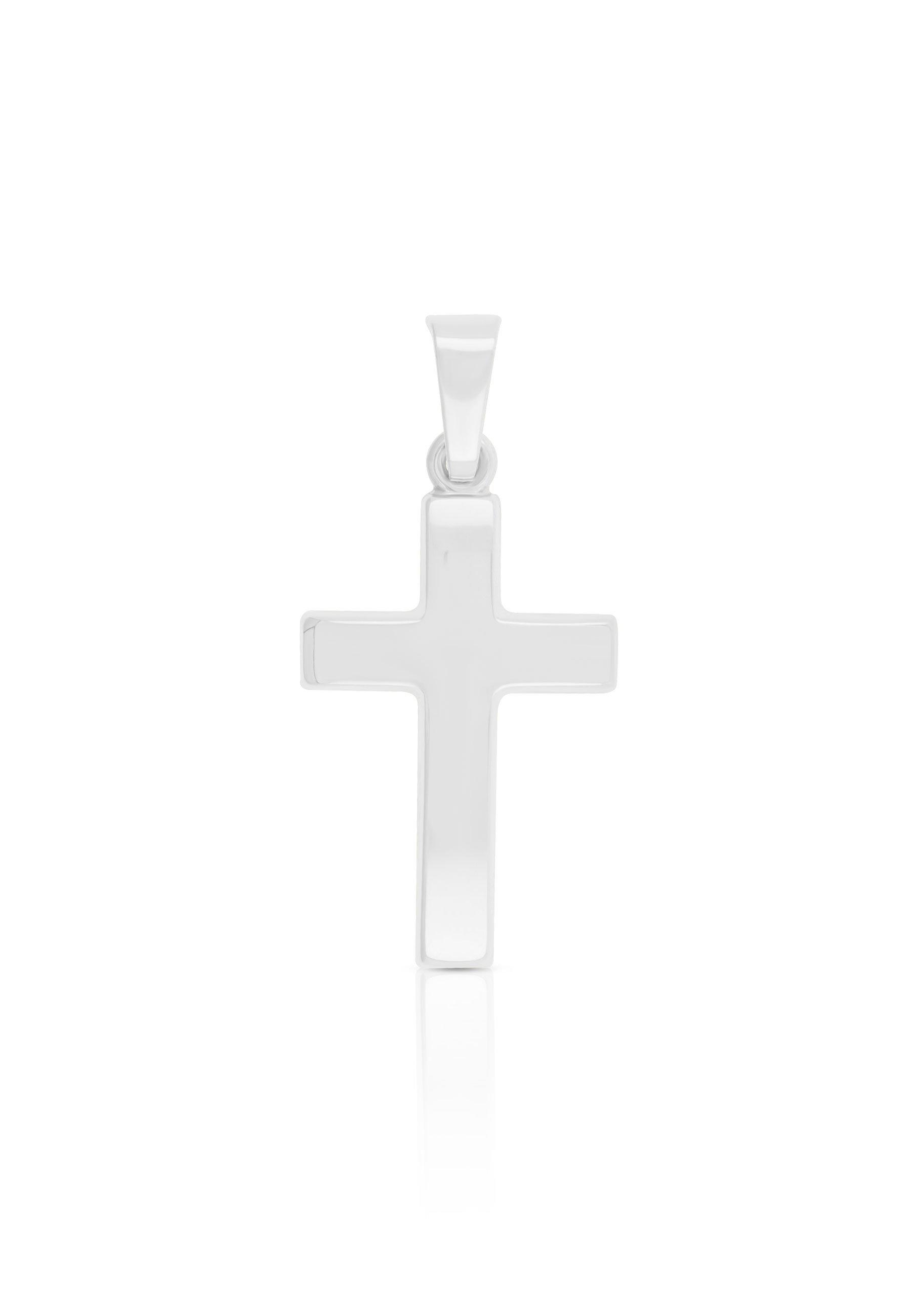 Anhänger Balken-kreuz Weissgold 750, 25x12mm Damen Silber ONE SIZE von MUAU Schmuck