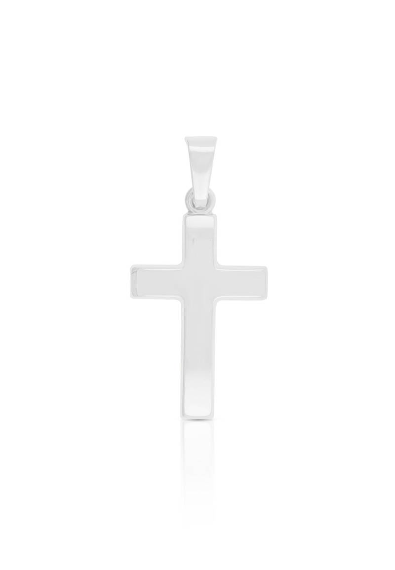 Anhänger Balken-kreuz Weissgold 750, 25x12mm Damen Silber ONE SIZE von MUAU Schmuck