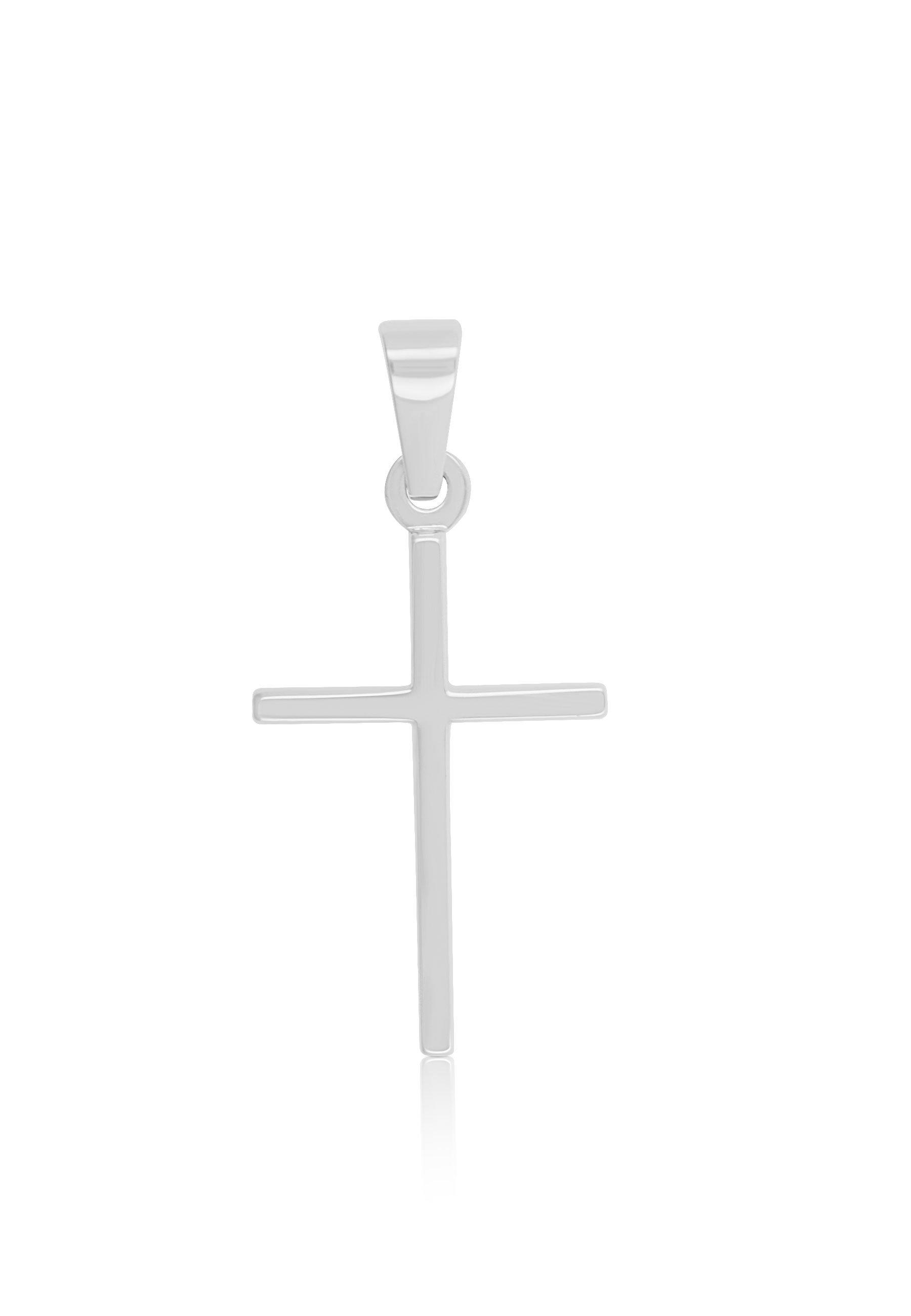 Anhänger Balken-kreuz Weissgold 750, 25x12mm Damen Silber ONE SIZE von MUAU Schmuck