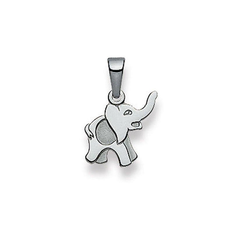 Anhänger Elefant Weissgold 750, 17x12mm Damen Silber ONE SIZE von MUAU Schmuck