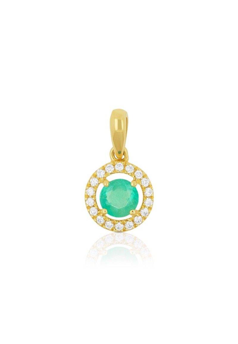 Anhänger Gelbgold 750 Smaragd 0.24ct. Brillanten 0.07ct. Damen Gelbgold ONE SIZE von MUAU Schmuck