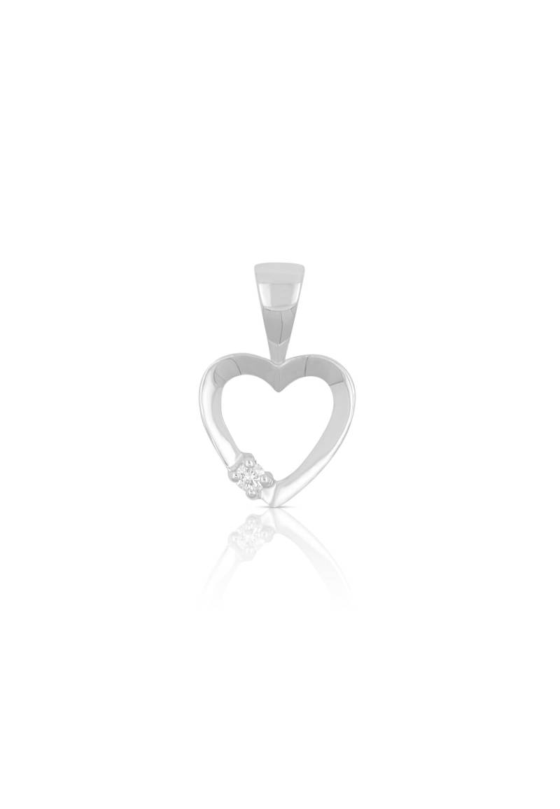 Anhänger Herz Weissgold 750 Diamant 0.02ct. 14x9mm Damen Silber ONE SIZE von MUAU Schmuck