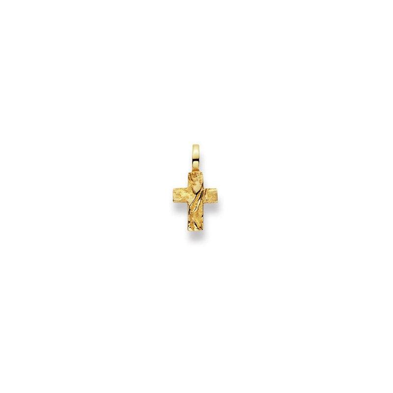 Anhänger Kreuz Gelbgold 750, 15x8mm Damen Gelbgold ONE SIZE von MUAU Schmuck