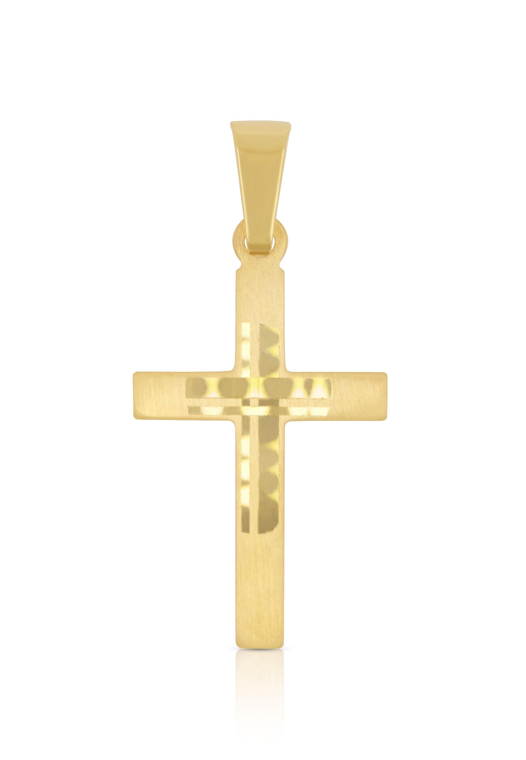 Anhänger Kreuz Gelbgold 750, 25x12mm Damen Gelbgold ONE SIZE von MUAU Schmuck