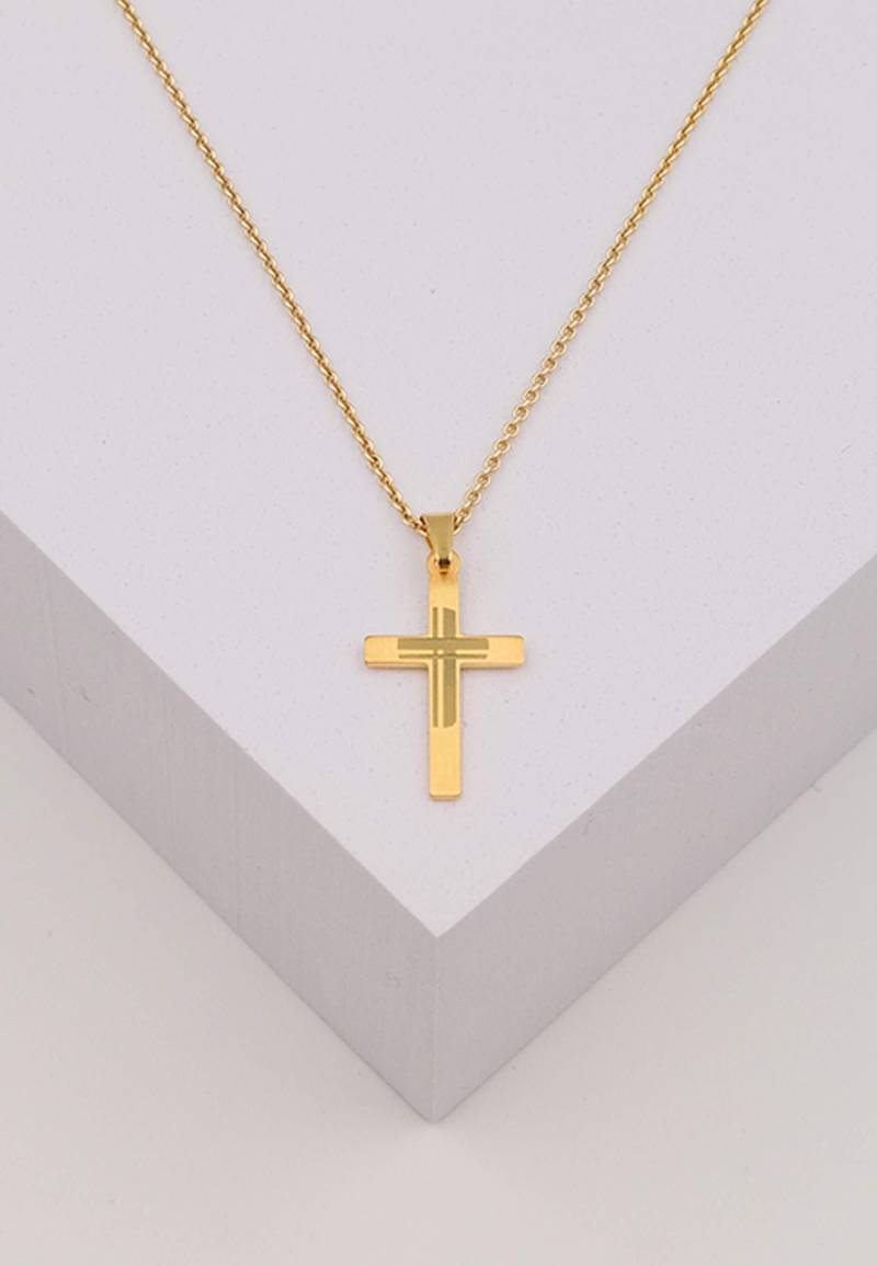 Anhänger Kreuz Gelbgold 750, 25x12mm Damen Gelbgold ONE SIZE von MUAU Schmuck