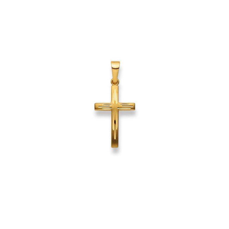 Anhänger Kreuz Gelbgold 750, 26x12mm Damen Gelbgold ONE SIZE von MUAU Schmuck