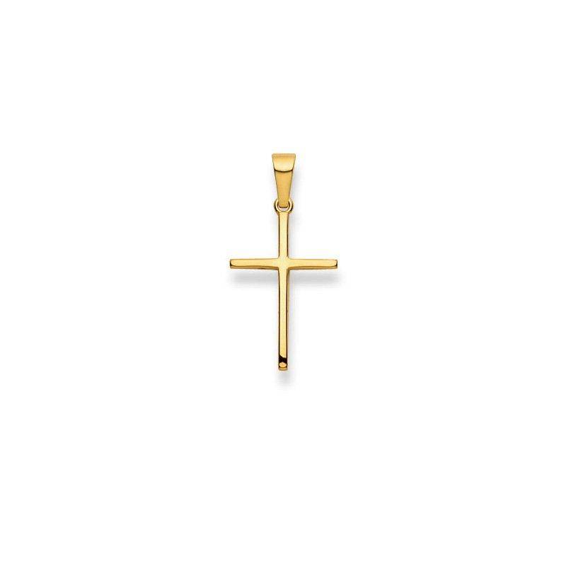 Anhänger Kreuz Gelbgold 750, 26x13mm Damen Gelbgold ONE SIZE von MUAU Schmuck