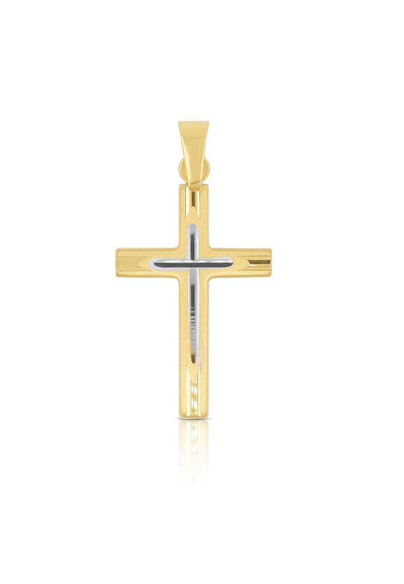 Anhänger Kreuz Gelbgold 750, 27x14mm Damen Gelbgold ONE SIZE von MUAU Schmuck