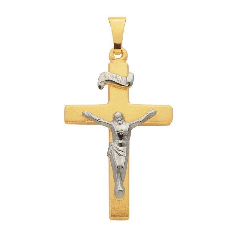 Anhänger Kreuz Gelbgold 750, 30x16mm Damen Gelbgold ONE SIZE von MUAU Schmuck