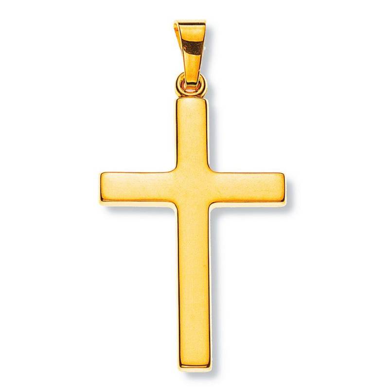 Anhänger Kreuz Gelbgold 750, 31x16mm Damen Gelbgold ONE SIZE von MUAU Schmuck