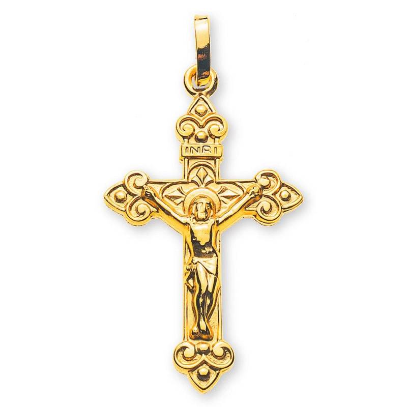 Anhänger Kreuz Gelbgold 750 Christus 32x16mm Damen Gelbgold ONE SIZE von MUAU Schmuck