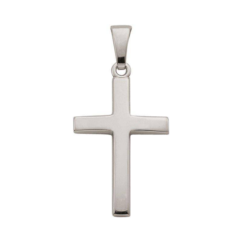 Anhänger Kreuz Weissgold 750, 24x12mm Damen Silber ONE SIZE von MUAU Schmuck