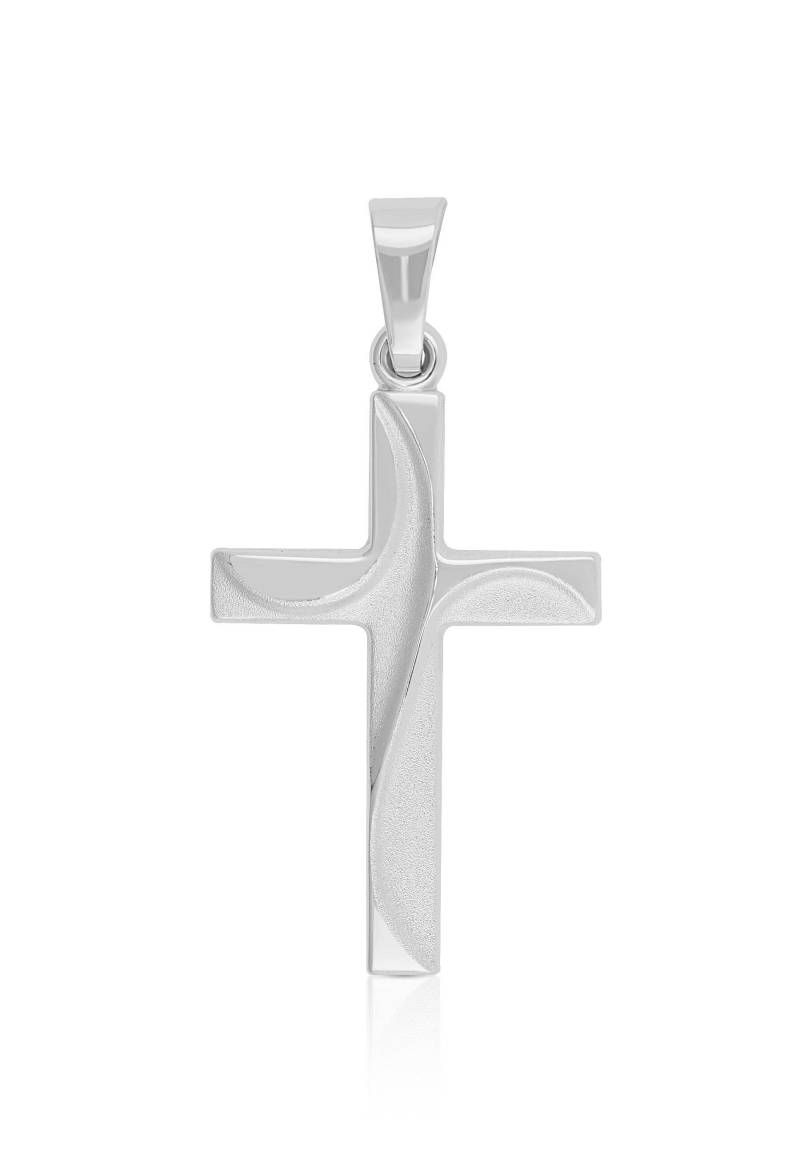 Anhänger Kreuz Weissgold 750, 29x14mm Damen Silber ONE SIZE von MUAU Schmuck