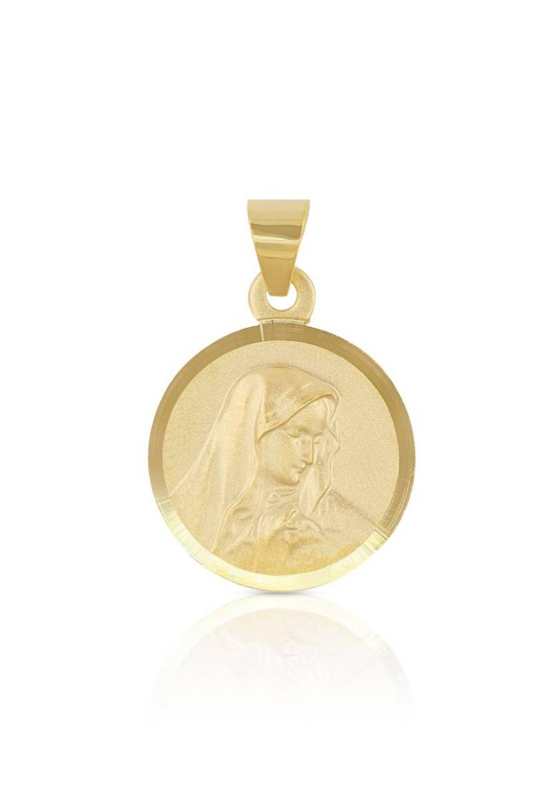 Anhänger Medaille Dolorosa Gelbgold 750, 12mm, 19x13mm Damen Gelbgold ONE SIZE von MUAU Schmuck