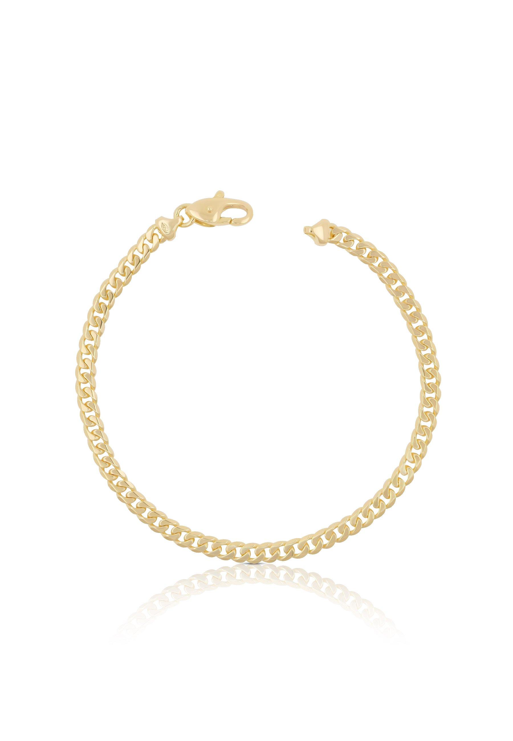 Armband Panzer Gelbgold 750, 19cm, 4mm Damen Gelbgold 19cm von MUAU Schmuck