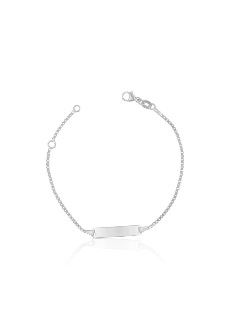 Bébé Bracelet Venezianer Weissgold 375, 16cm Gravurplatte 1.4cm Damen Silber 16cm von MUAU Schmuck