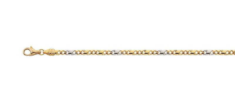 Bracelet 8er-kette Bicolor Gelb-/weissgold 750, 3.2mm, 19cm Damen Gold 19cm von MUAU Schmuck