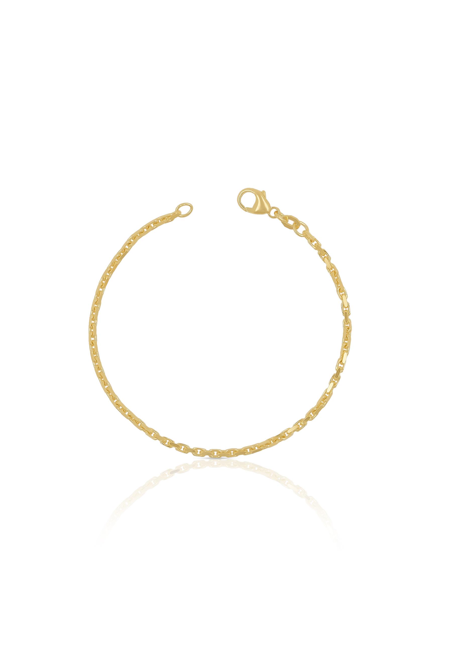 Bracelet Anker Gelbgold 750, 2mm, 19cm Damen Gelbgold 19cm von MUAU Schmuck