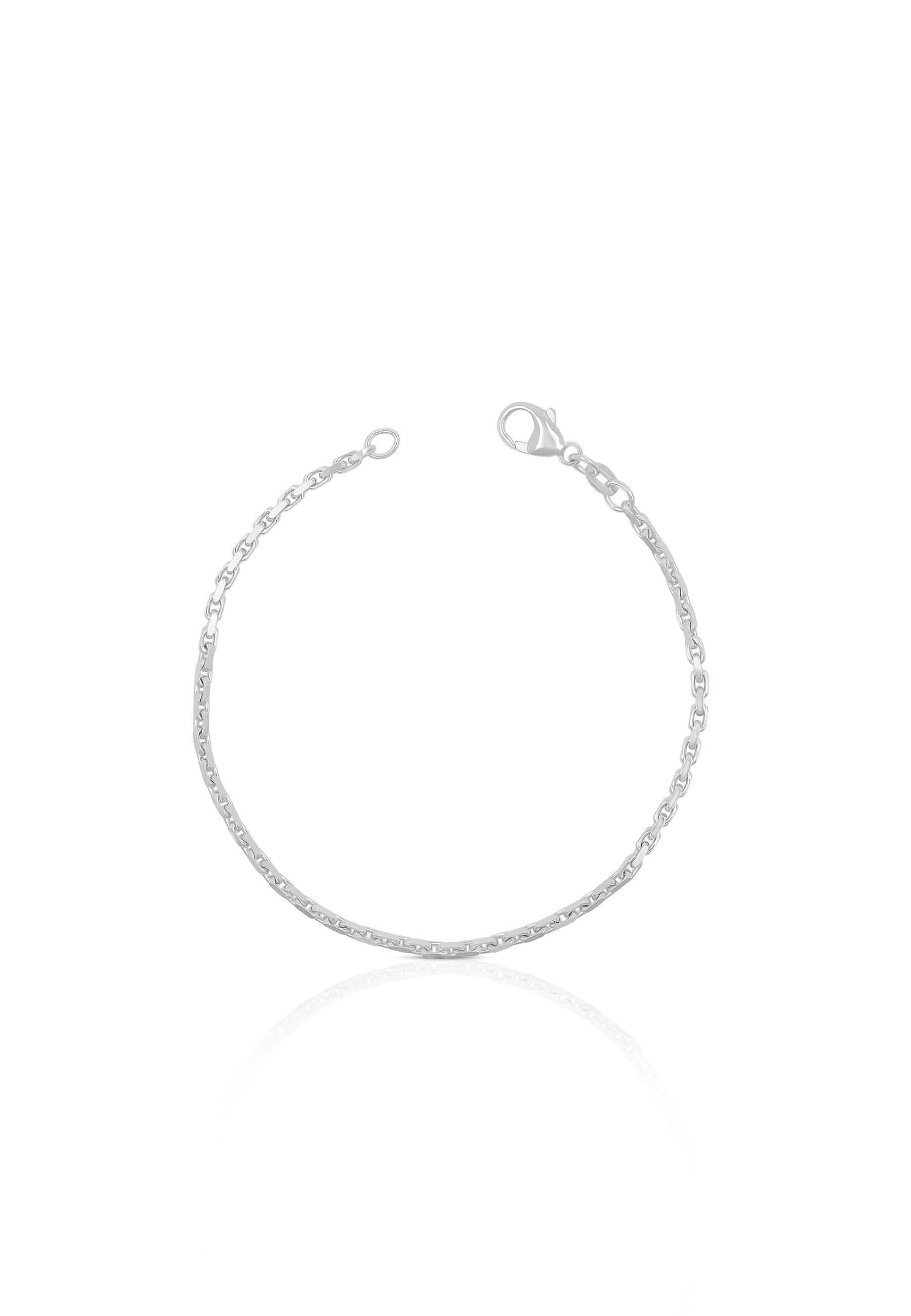 Bracelet Anker Weissgold 750, 2mm, 19cm Damen Silber 19cm von MUAU Schmuck